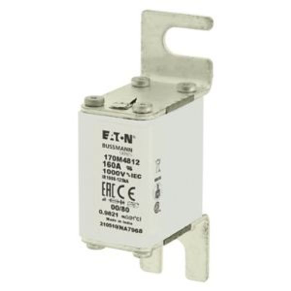 Fuse-link, high speed, 160 A, AC 1000 V, size 00, 30 x 47 x 98 mm, aR, DIN, IEC, single indicator image 5