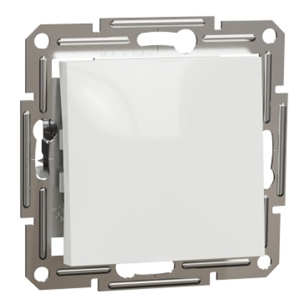 Asfora - 1pole switch - 10AX screwless, white wo frame image 3