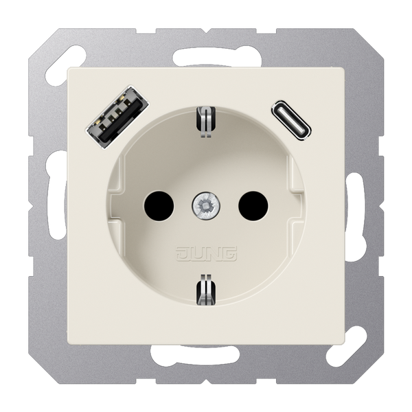 SCHUKO socket with USB type AC A1520-15CA image 1