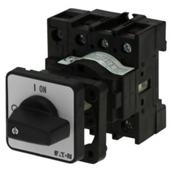 On-Off switch, P1, 40 A, rear mounting, 3 pole + N, with black thumb grip and front plate image 4