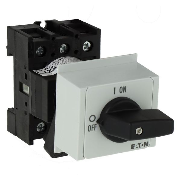 On-Off switch, P1, 40 A, service distribution board mounting, 3 pole, with black thumb grip and front plate image 12