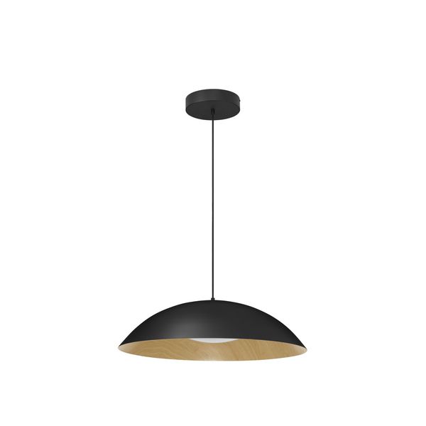 Triac Dimmable Sandy Black Outside Natural Wood Inside Aluminium & Acrylic LED 42 Watt 230 Volt 2015Lm 3000K IP20 D: 58 H: 120 cm Adjustable Height image 1