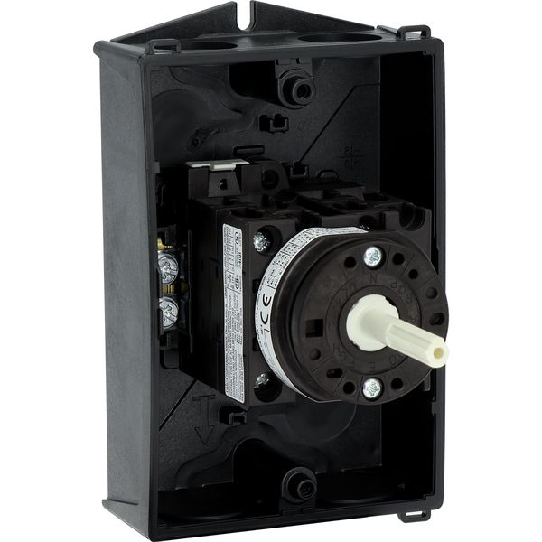 Main switch, T0, 20 A, surface mounting, 3 contact unit(s), 3 pole + N, 1 N/O, 1 N/C, STOP function, With black rotary handle and locking ring, Lockab image 30