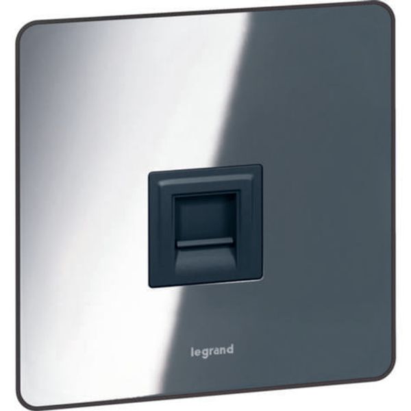 Synergy Sleek Telephone Socket RJ11/RJ12 Single Polished Stainless Steel image 1