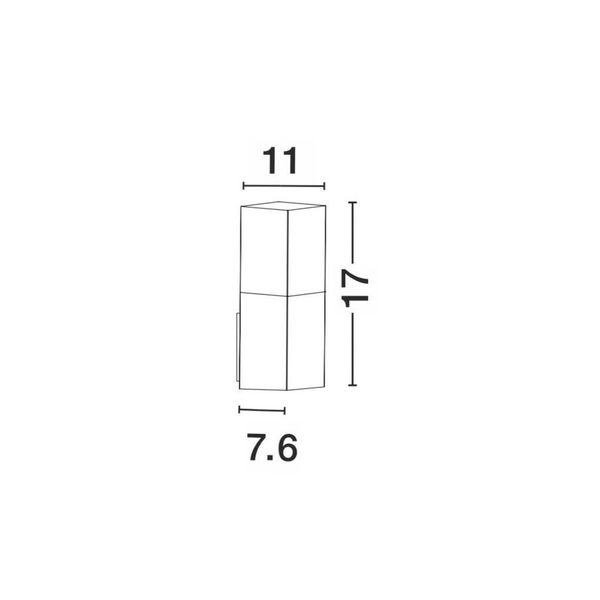 Dark Gray Aluminium White Acrylic LED E27 1x12 Watt 220-240 Volt IP54 Bulb Excluded L: 7.6 W: 11 H: 17 cm image 1