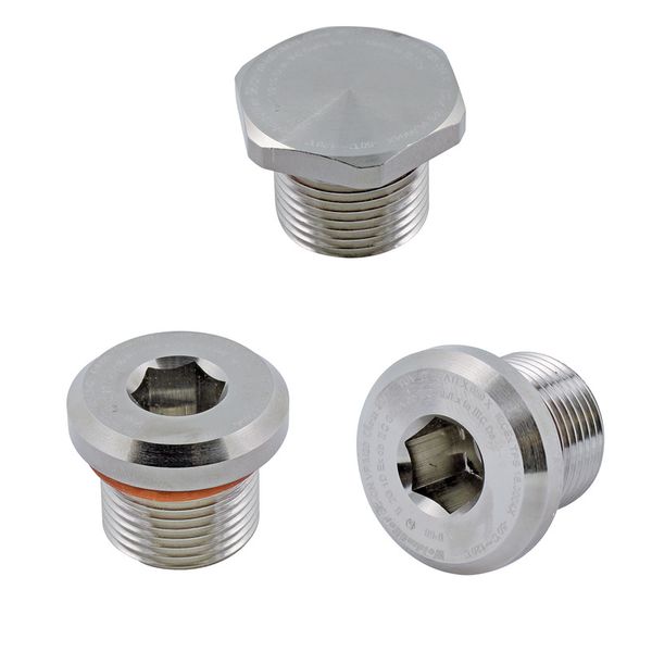 Ex sealing plugs (metal), M 40 x 1.5, 16 mm, Brass, nickel-plated image 1