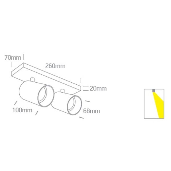 Acrux 2x10W GU10 MR16 110-240V IP20 white image 2