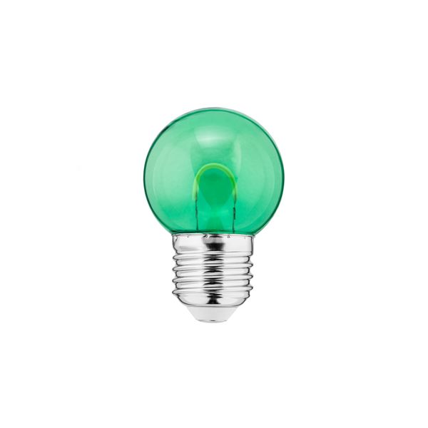 LED Color Bulb 1W G45 240V 20Lm PC green clear FILAMENT U THORGEON image 1