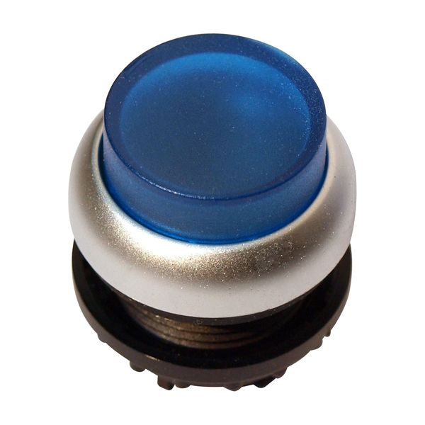 Illuminated Push-button, extended, spring-return, blue image 1