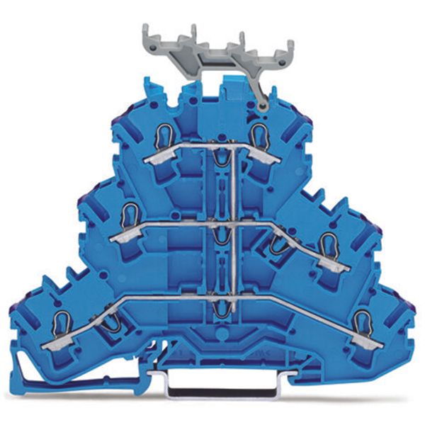 Triple-deck terminal block 6-conductor through terminal block N blue image 1