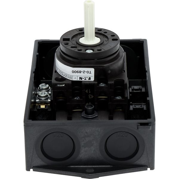 Main switch, T0, 20 A, surface mounting, 2 contact unit(s), 3 pole, 1 N/O, STOP function, With black rotary handle and locking ring, Lockable in the 0 image 19