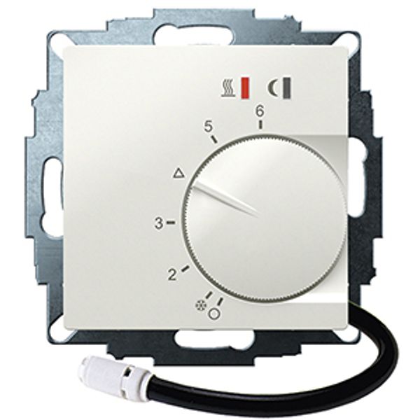 UP controller 5-30C with limiter function. 10-40C, RAL9010 glossy 55x55, AC 230V, 16 A 1 NO contact, PWM / 2 point control, switch, TA, display, sensor image 2