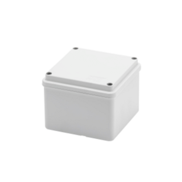 JUNCTION BOX WITH HIGH CAPACITY BOTTOM AND PLAIN SCREWED LID - IP56 - INTERNAL DIMENSIONS 100X100X80 - SMOOTH WALLS - GREY RAL 7035 image 1