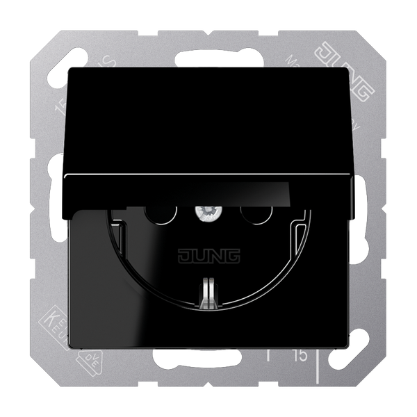 SCHUKO® socket with hinged lid A1520BFKIKLSW image 1