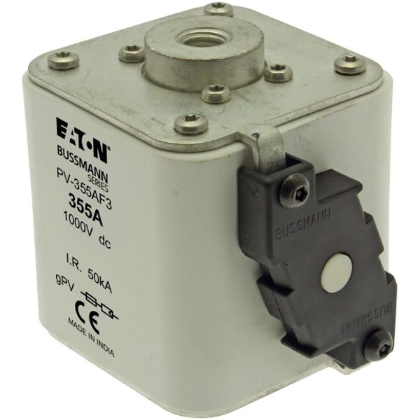 Fuse-link, high speed, 355 A, DC 1000 V, size 3, 76 x 92 x 91 mm, gPV, IEC, UL, single indicator image 3