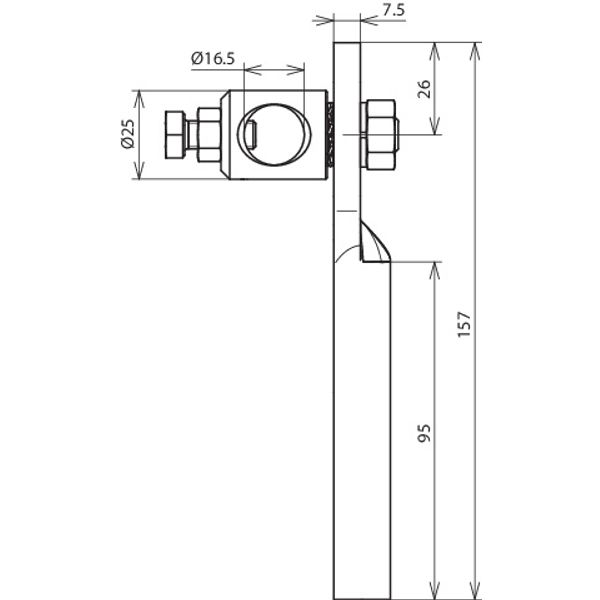 Adapter for vertical positioning of rods D 16mm  St/tZn / StSt image 2