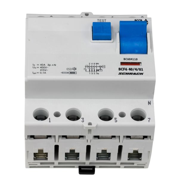 Residual current circuit breaker 40A, 4-p,100mA,type AC,6kA image 8