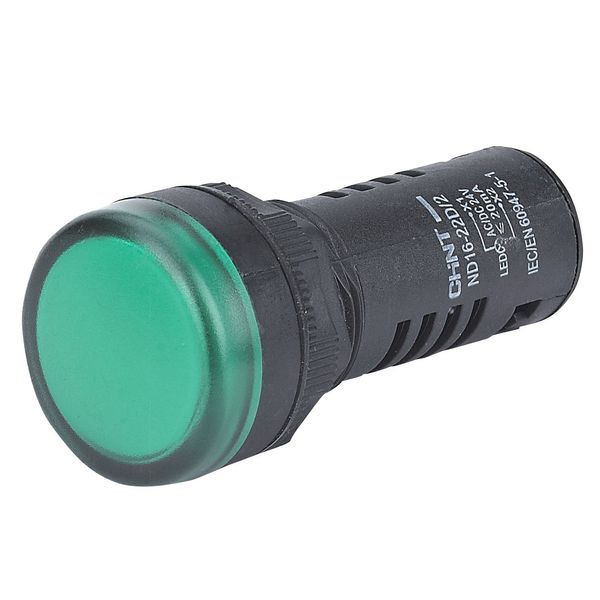Compact plastic pilot light  (LED) green 400Vac (ND16-22DS/4/G/400) image 1