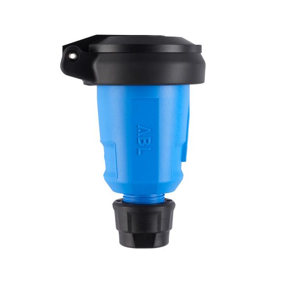 Hightech connector, French/Belgian, Elamid, blue, self-closing hinged lid, contact protection, IP54, Typ 1580 image 1
