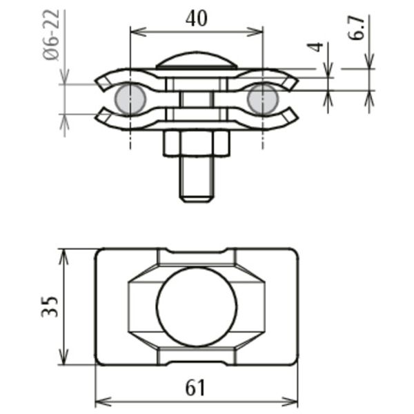 Parallel connector St/tZn for Rd 6-22mm image 2