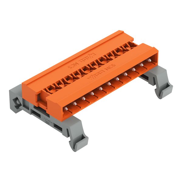 Double pin header DIN-35 rail mounting 2-pole orange image 5