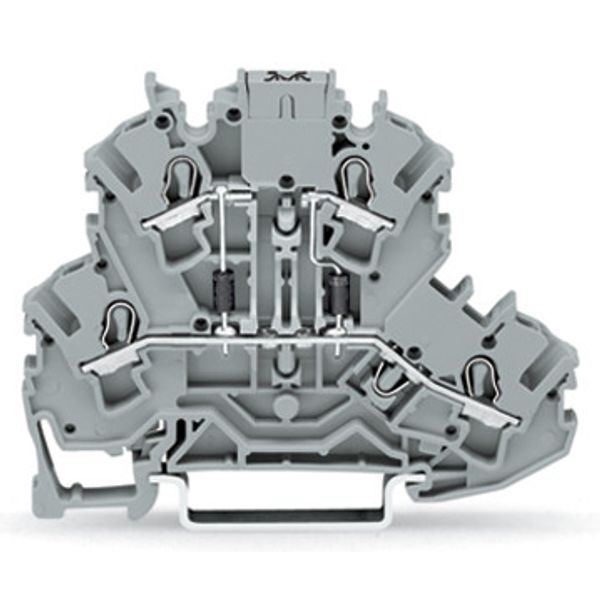 Component terminal block double-deck with 2 diodes 1N4007 gray image 3