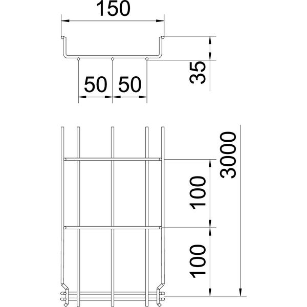 GRM 35 150 FT Mesh cable tray GRM  35x150x3000 image 2