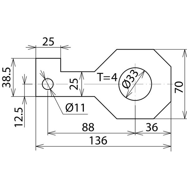 Connection bracket IF3 straight bore diameter d1 33 mm image 2