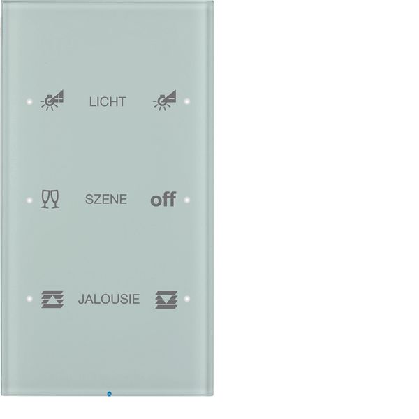 Touch sensor, 3-gang comf, intg bus coupling unit, KNX - R.3, glass p. image 1