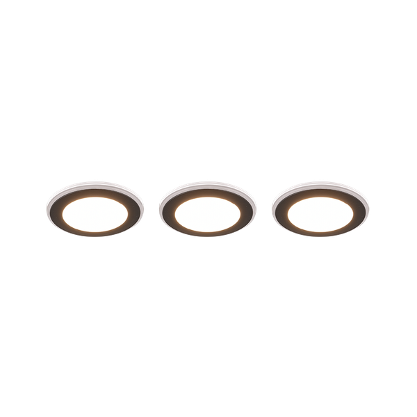Argus LED recessed spotlight matt black 3-pack RGB image 1