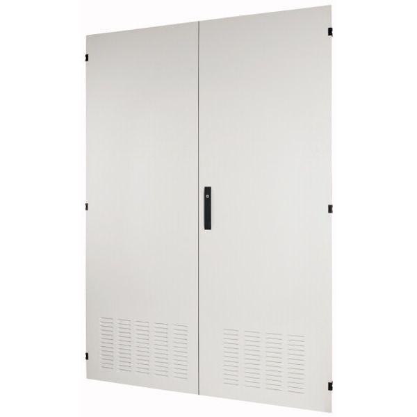 Section wide door, ventilated, HxW=2000x1350mm, double-winged, IP42, grey image 1