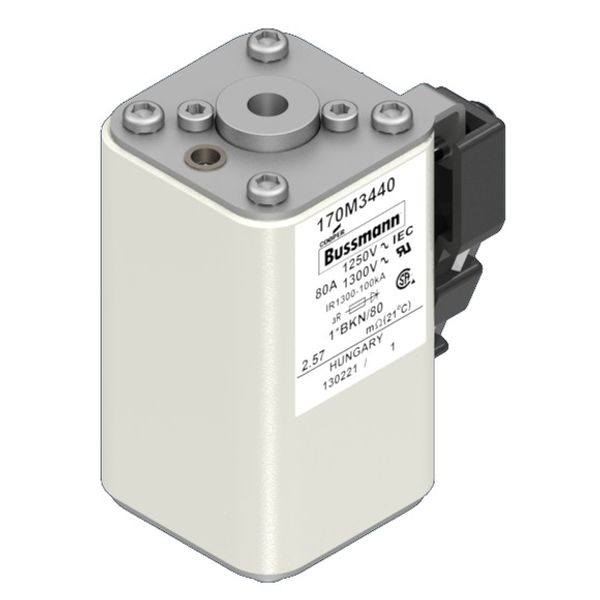 Fuse-link, high speed, 80 A, AC 1250 V, compact size 1, 45 x 59 x 81 mm, aR, IEC, UL, single indicator image 14