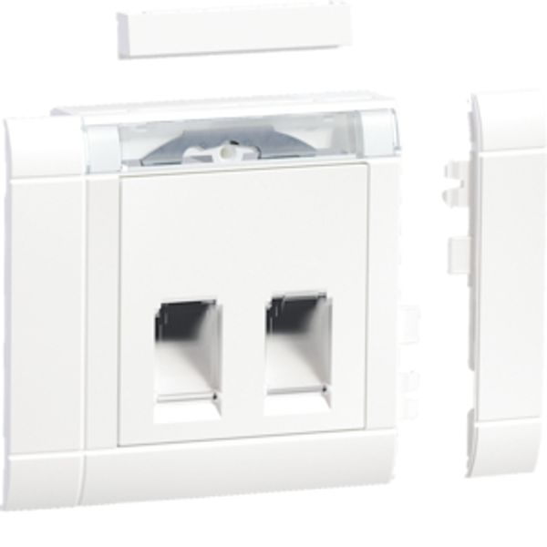 Mounting set 2-gang for RJ45 modular Jack Type 03 frontmounting traffi image 1