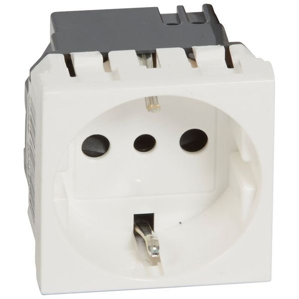 Socket outlet Mosaic - italian - 2P+E 16 A -screw terminals - 1 module - white image 1