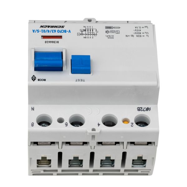 Residual current circuit breaker 63A, 4-p,100mA,type S, A, V image 3