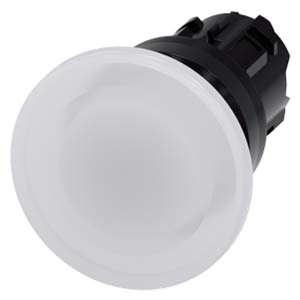 Illuminated mushroom pushbutton, 22 mm, round, plastic, white, 40 mm, momentary contact type, Z=50-unit packaging image 1