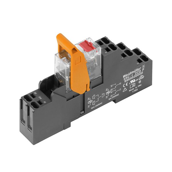 Relay module, 24 V AC, red LED, 1 CO contact (AgNi) , 250 V AC, 16 A,  image 2