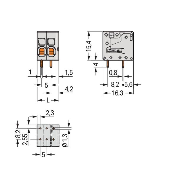 PCB terminal block 4 mm² Pin spacing 5 mm gray image 4