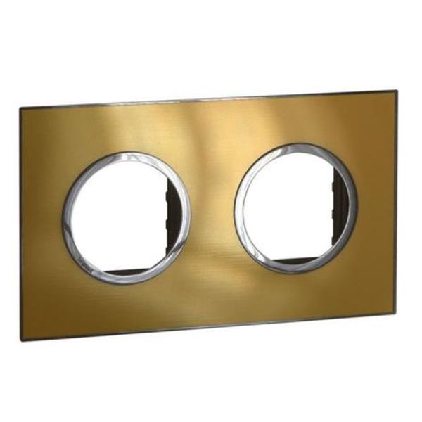 Arteor™ - Plate - French/German std - round - 2 x 2 modules - gold brass image 1