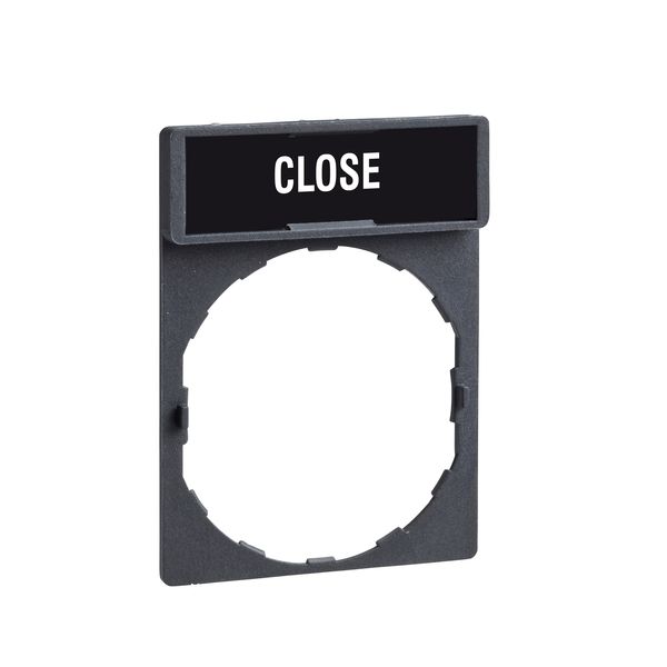 legend holder 30 x 40 mm with legend 8 x 27 mm with marking CLOSE image 1