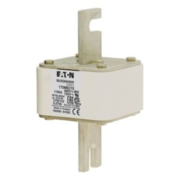 Fuse-link, high speed, 1100 A, AC 690 V, DIN 3, 76 x 90 x 139 mm, aR, DIN, IEC, type T indicator image 6