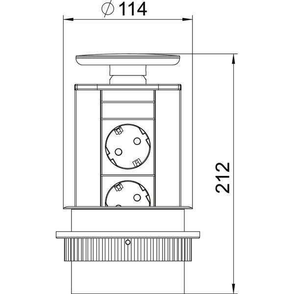 DBV-A3A D2S Deskbox, lowerable for installation in table tops image 2