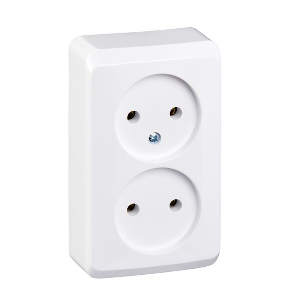 PRIMA - double socket outlet without earth - 16A, white image 3