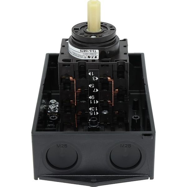 Reversing star-delta switches, T3, 32 A, surface mounting, 5 contact unit(s), Contacts: 10, 60 °, maintained, With 0 (Off) position, D-Y-0-Y-D, Design image 7