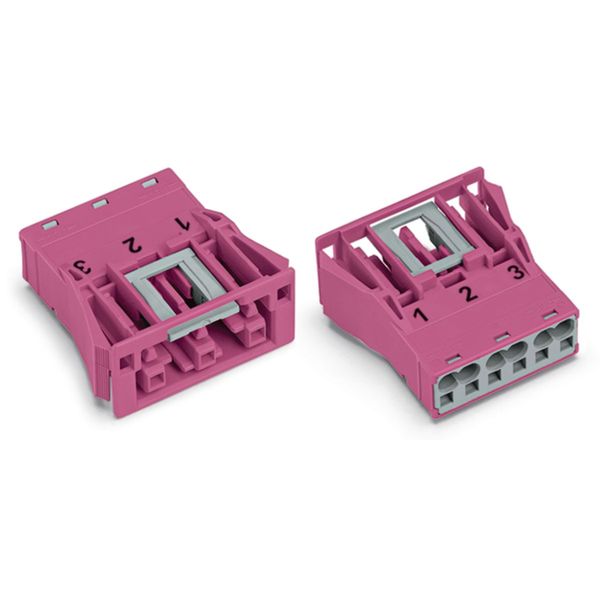 Snap-in socket 3-pole Cod. B pink image 3