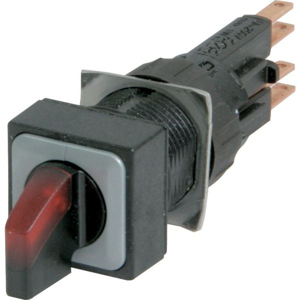 Illuminated selector switch actuator, maintained/momentary, 45° 45°, 18 × 18 mm, 3 positions, With thumb-grip, red, with VS anti-rotation tab, without image 3