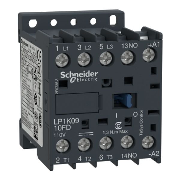 TeSys K contactor, 3P,AC-3, 440V, 9A, 1NO aux, 110V DC coil,screw clamps image 4