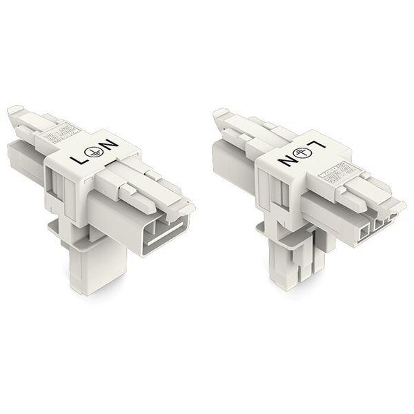 T-distribution connector 3-pole Cod. A white image 2