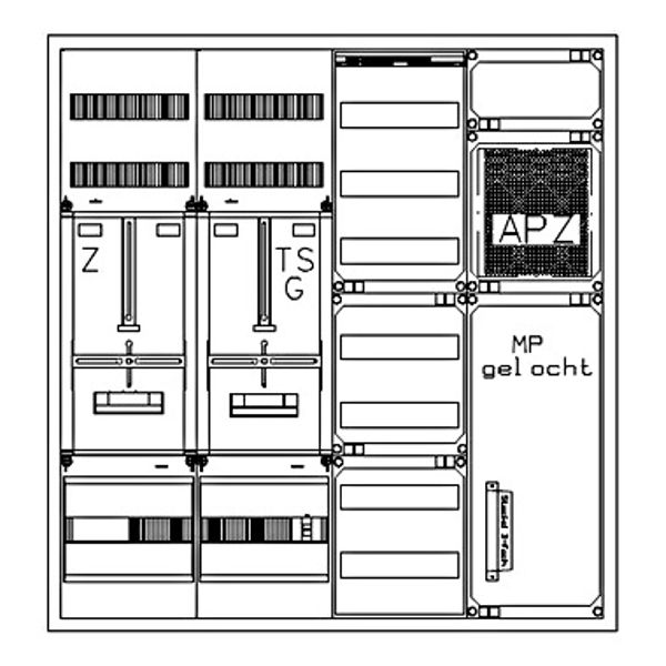 Z„hlerverteiler 1xZF, H1100 B1050 T210mm, 1xTSG, VF, MF, APZ image 1