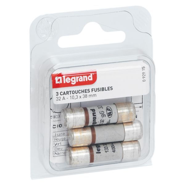 Fuse cartridges for fuse holders - without indicator - 10.3x38mm - 32A image 1